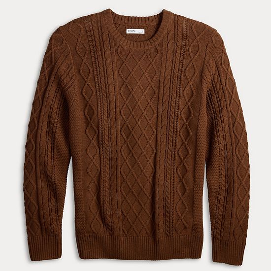  Men's Sonoma Goods For Life® Cable Knit Crewneck Sweater