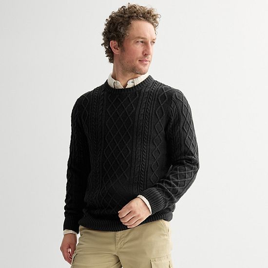  Men's Sonoma Goods For Life® Cable Knit Crewneck Sweater