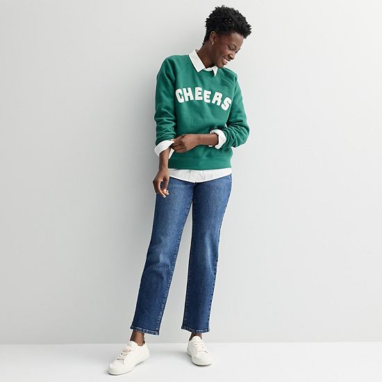  Women's Sonoma Goods For Life® Fleece Crewneck Sweatshirt
