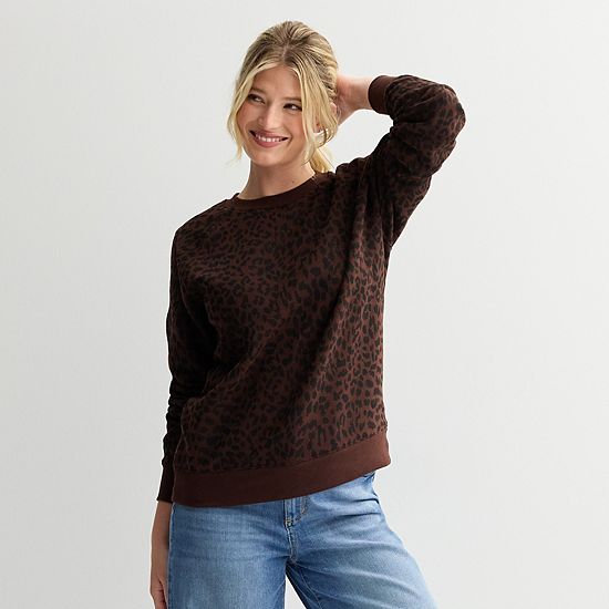  Women's Sonoma Goods For Life® Fleece Crewneck Sweatshirt