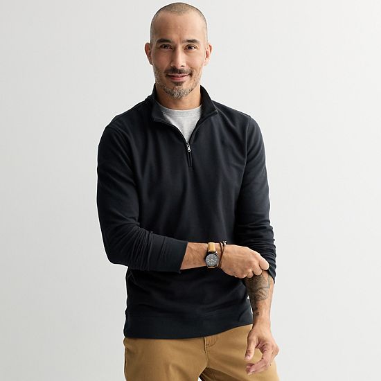  Sonoma Goods For Life® Essential Pique Quarter Zip Pullover
