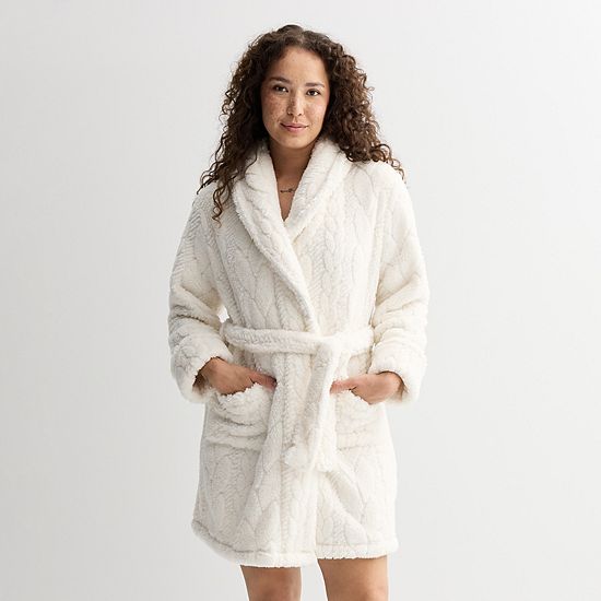  Women's Sonoma Goods For Life® Short Plush Wrap Robe