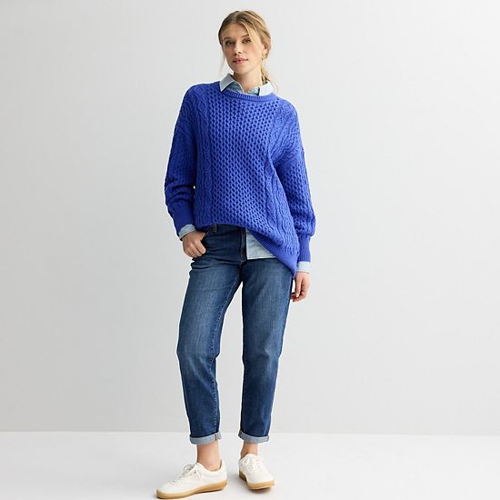 Women's Sonoma Goods For Life® Oversized Cable-Knit Sweater