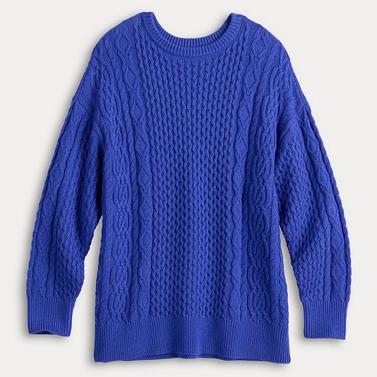  Women's Sonoma Goods For Life® Oversized Cable-Knit Sweater
