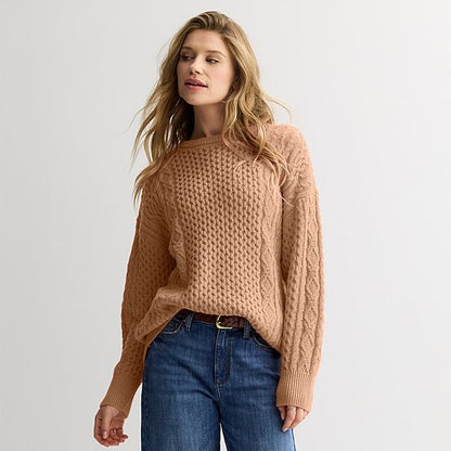  Women's Sonoma Goods For Life® Oversized Cable-Knit Sweater