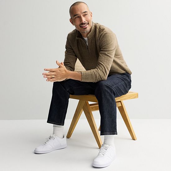  Men's Sonoma Goods For Life® The Essential Pique Quarter Zip Pullover