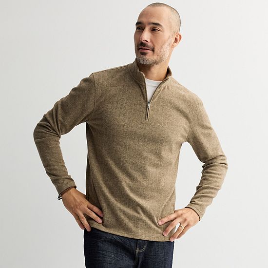  Men's Sonoma Goods For Life® The Essential Pique Quarter Zip Pullover
