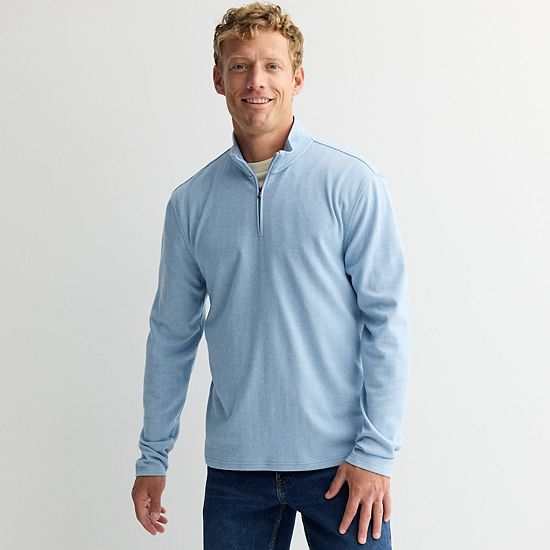  Men's Sonoma Goods For Life® The Essential Pique Quarter Zip Pullover