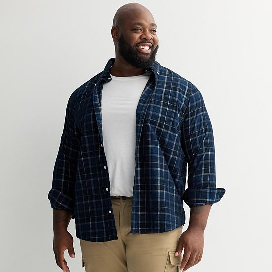  Big & Tall Sonoma Goods For Life® Long Sleeve Perfect Length Corduroy Button Down Shirt