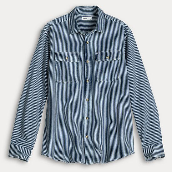  Men's Sonoma Goods For Life® 2-Pocket Denim Utility Shirt