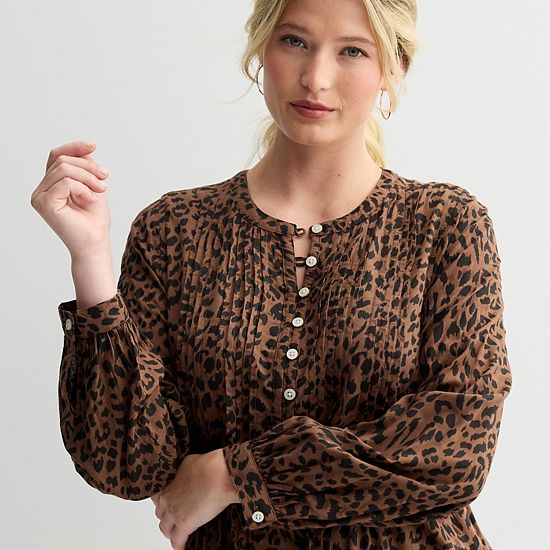  Women's Sonoma Goods For Life® Long Sleeve Pintuck Dress
