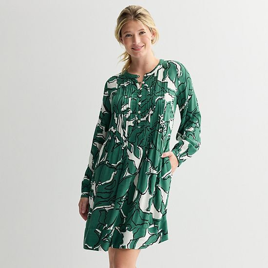  Women's Sonoma Goods For Life® Long Sleeve Pintuck Dress