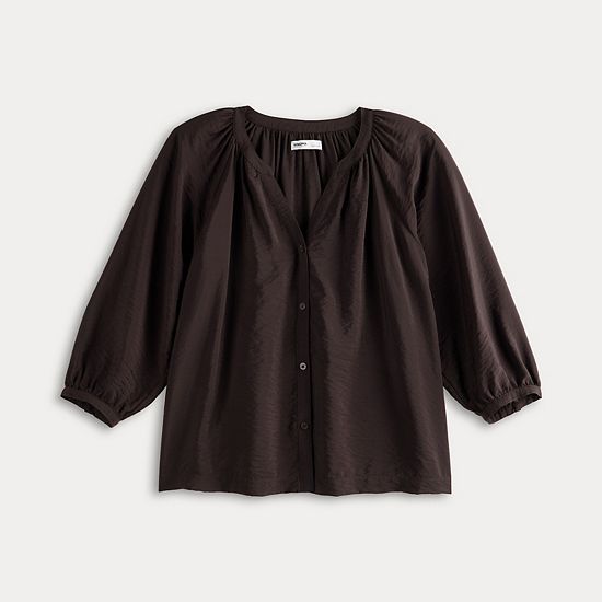  Women's Sonoma Goods For Life® Button Up Peasant Top