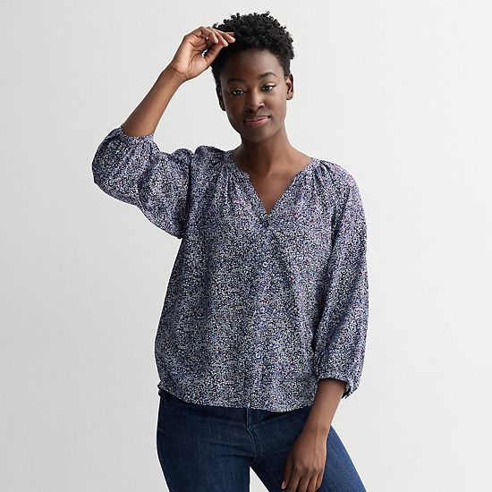  Women's Sonoma Goods For Life® Button Up Peasant Top