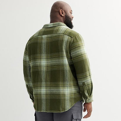  Big & Tall Sonoma Goods For Life® Heavyweight Flannel Long Sleeve Button-Down Shirt