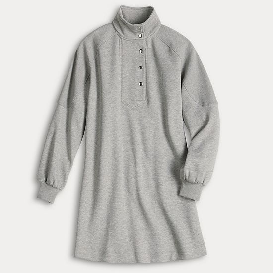  Petite Sonoma Goods For Life® Snap Collar Dolman Sleeve Sweatshirt Dress