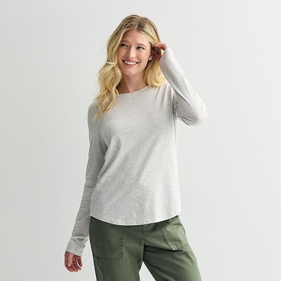  Petite Sonoma Goods For Life® Everyday Long Sleeve Crew Tee