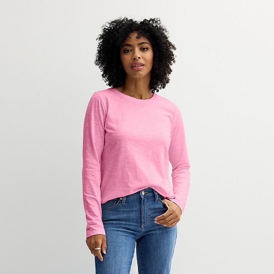  Petite Sonoma Goods For Life® Everyday Long Sleeve Crew Tee
