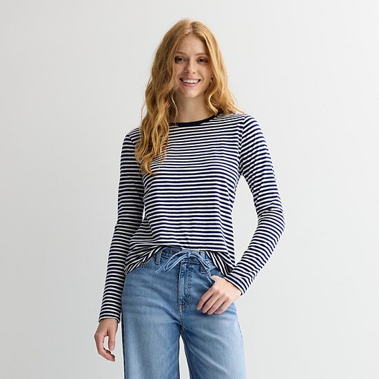  Petite Sonoma Goods For Life® Everyday Long Sleeve Crew Tee