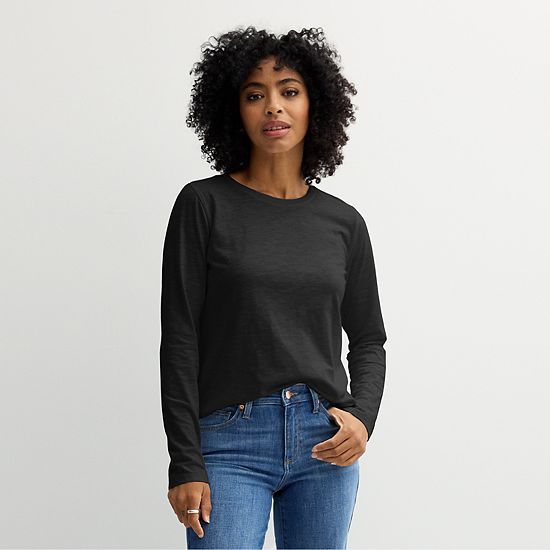  Petite Sonoma Goods For Life® Everyday Long Sleeve Crew Tee