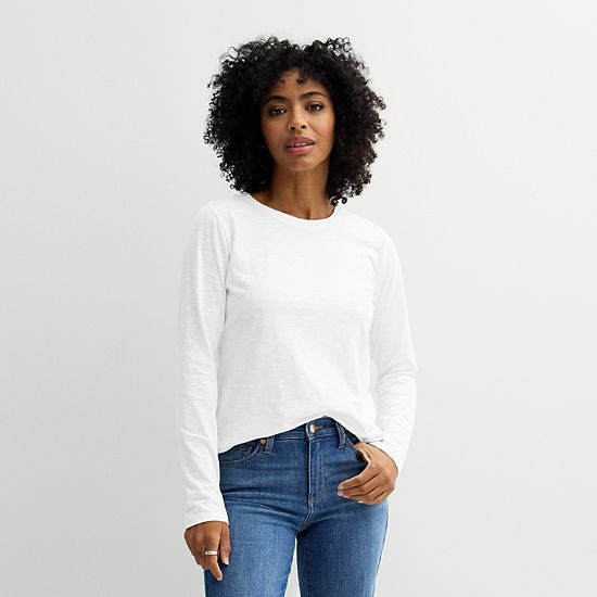  Petite Sonoma Goods For Life® Everyday Long Sleeve Crew Tee