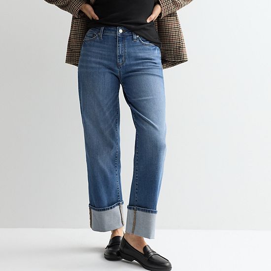  Women's Sonoma Goods For Life® High Rise Wide Leg Cuff Jeans