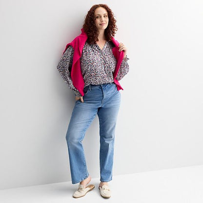  Plus Size Sonoma Goods For Life® Curvy Mid-Rise Bootcut Jeans