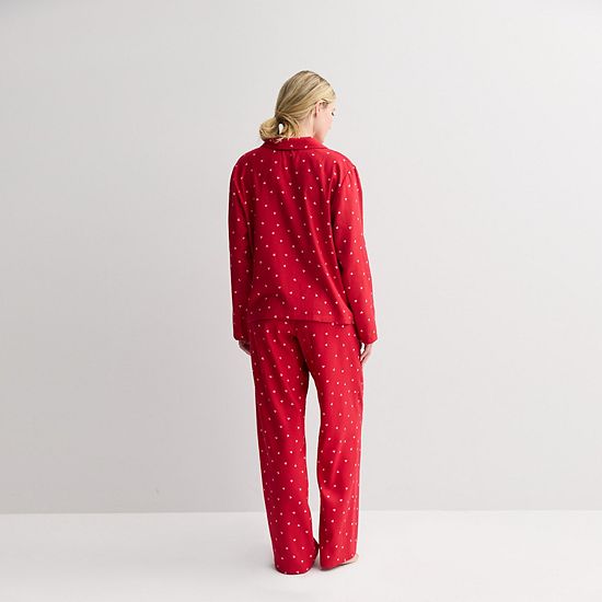  Petite Sonoma Goods For Life® Flannel Notch Pajama Top & Pajama Bottoms Set