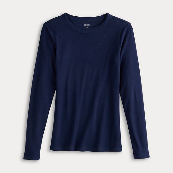  Petite Sonoma Goods For Life® Long Sleeve Crewneck T-Shirt