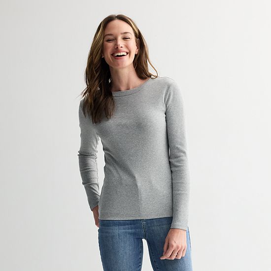  Petite Sonoma Goods For Life® Long Sleeve Crewneck T-Shirt