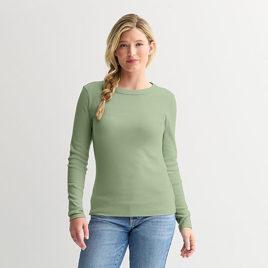  Petite Sonoma Goods For Life® Long Sleeve Crewneck T-Shirt
