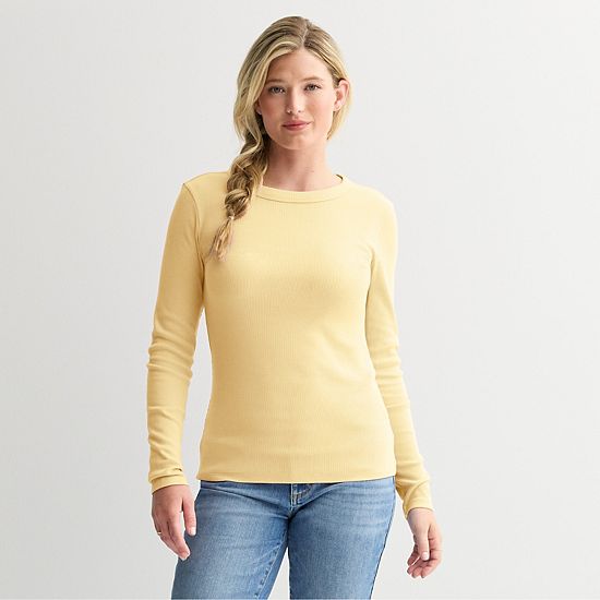  Petite Sonoma Goods For Life® Long Sleeve Crewneck T-Shirt