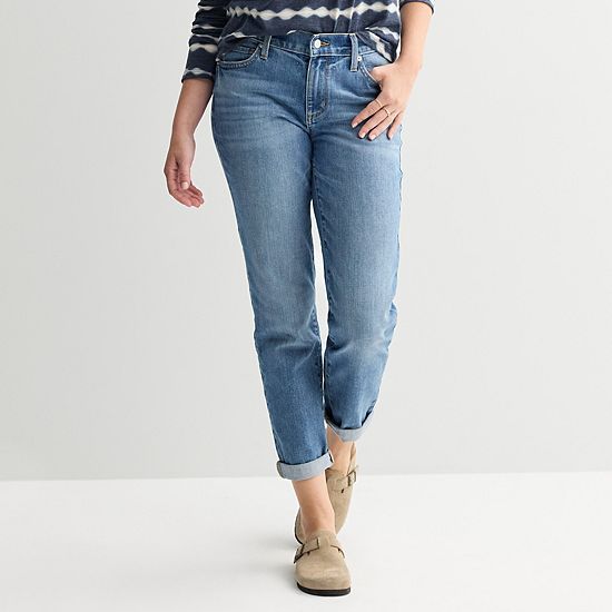  Women's Sonoma Goods For Life® Mid-Rise Relaxed Boyfriend Jeans