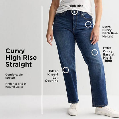  Women's Sonoma Goods For Life® Curvy High-Rise Straight Leg Jeans