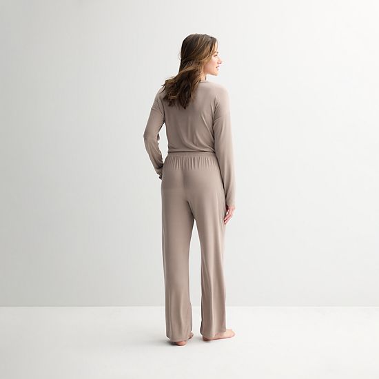  Women's Sonoma Goods For Life® Ribbed Open Leg Pajama Pants