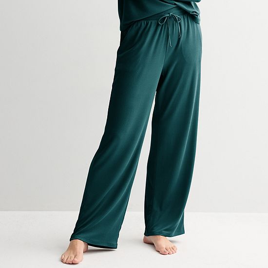  Women's Sonoma Goods For Life® Ribbed Open Leg Pajama Pants