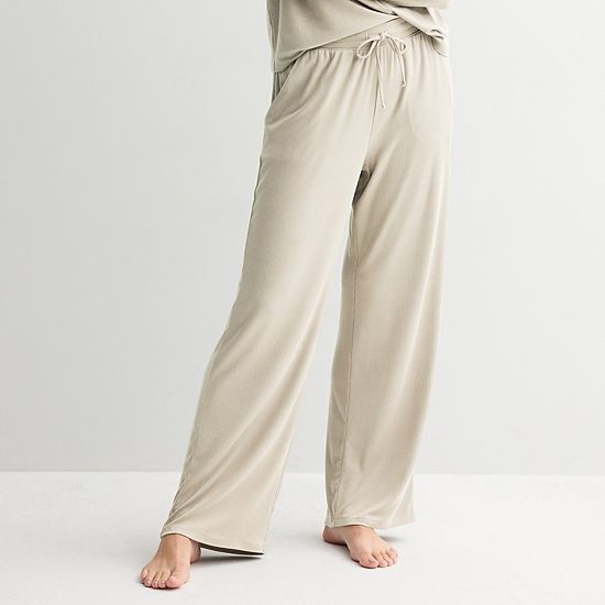  Women's Sonoma Goods For Life® Ribbed Open Leg Pajama Pants
