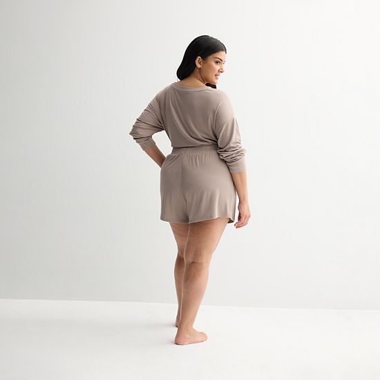  Plus Size Sonoma Goods For Life® Ribbed Pajama Shorts