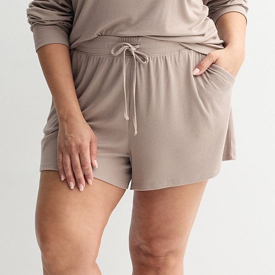  Plus Size Sonoma Goods For Life® Ribbed Pajama Shorts