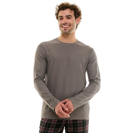  Men's Sonoma Goods For Life® Supersoft Waffle Long Sleeve Crewneck Pajama Shirt