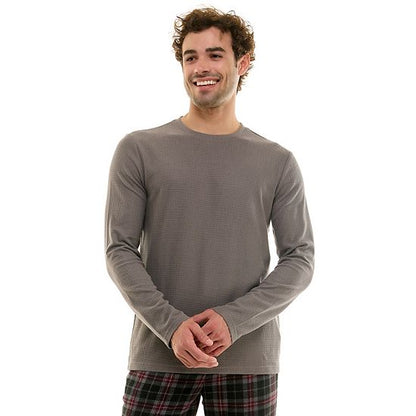  Men's Sonoma Goods For Life® Supersoft Waffle Long Sleeve Crewneck Pajama Shirt