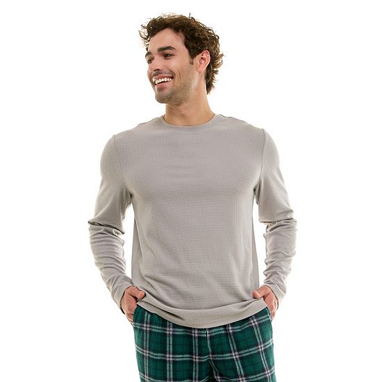  Men's Sonoma Goods For Life® Supersoft Waffle Long Sleeve Crewneck Pajama Shirt