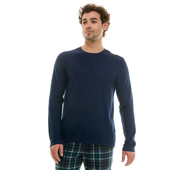  Men's Sonoma Goods For Life® Supersoft Waffle Long Sleeve Crewneck Pajama Shirt