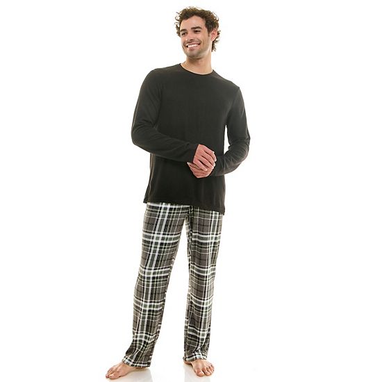  Men's Sonoma Goods For Life® Supersoft Ribbed 2-pc. Pajama Top & Pajama Pant Set