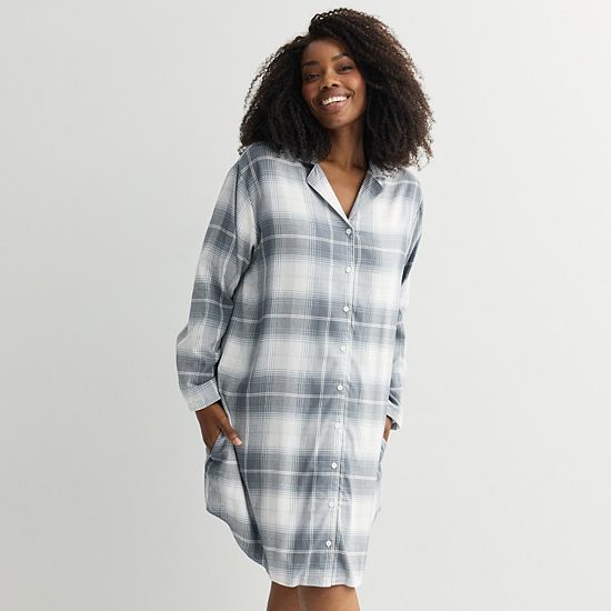  Plus Size Sonoma Goods For Life® Flannel Boyfriend Sleepshirt