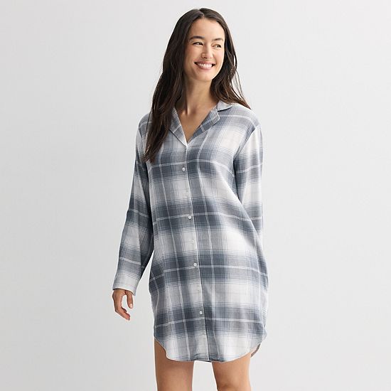  Women's Sonoma Goods For Life® Flannel Boyfriend Sleepshirt
