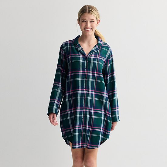  Women's Sonoma Goods For Life® Flannel Boyfriend Sleepshirt