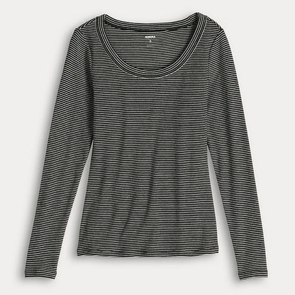  Women's Sonoma Goods For Life® Rib Long Sleeve Scoop Neck Tee