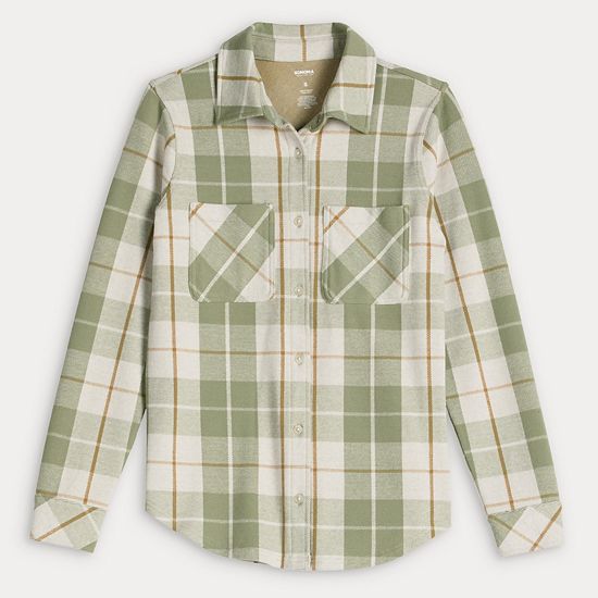  Women's Sonoma Goods For Life® Knit Plaid Shirt