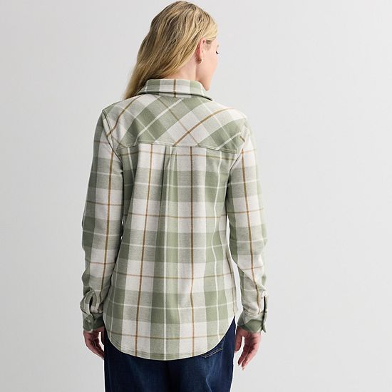  Women's Sonoma Goods For Life® Knit Plaid Shirt